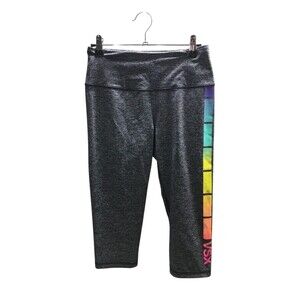 Victoria's Secret Pants Women's Size Small Gray Rainbow Accent VSX Sport Capris